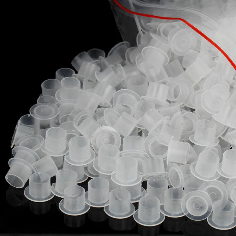 500/1000PCS S/M/L/XL Tattoo Plastic Tattoo Ink Cup Cap