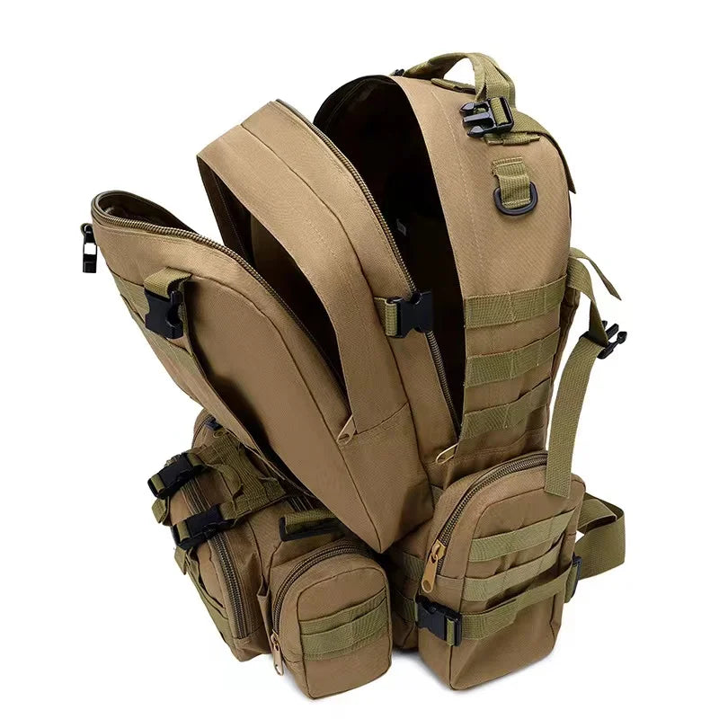 50L Tactical Backpack Men Waterproof 4 In1 Molle