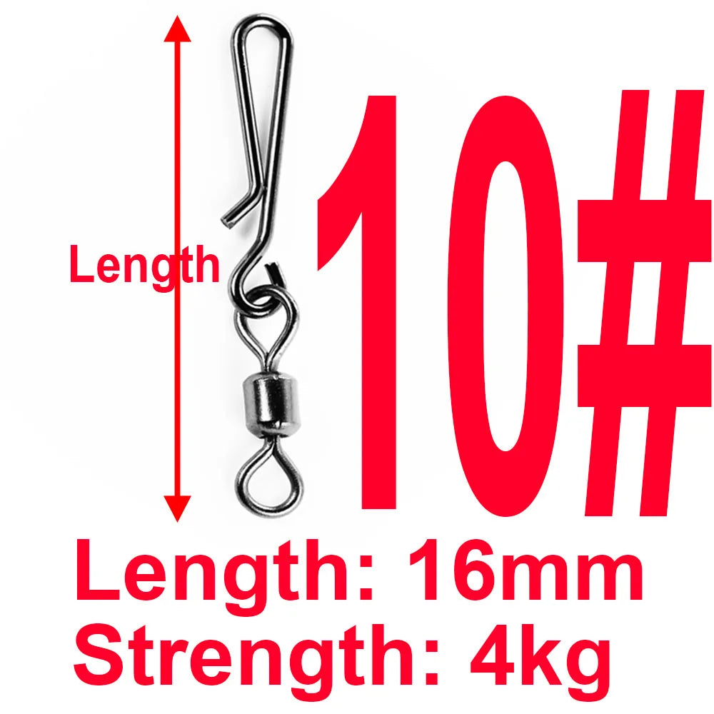 50pcs Box Rolling Swivel With Hanging Snap Fishing