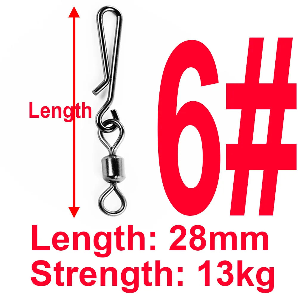 50pcs Box Rolling Swivel With Hanging Snap Fishing