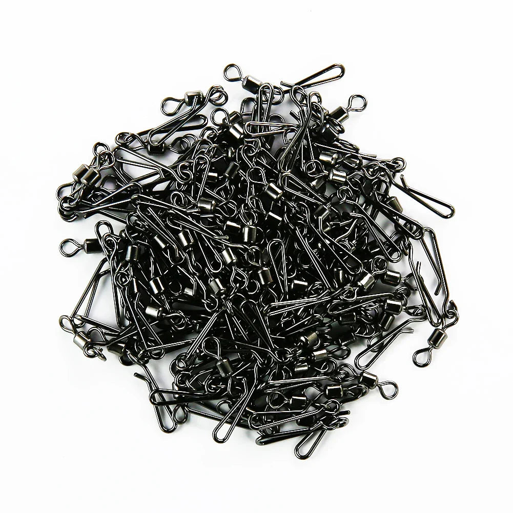 50pcs Box Rolling Swivel With Hanging Snap Fishing