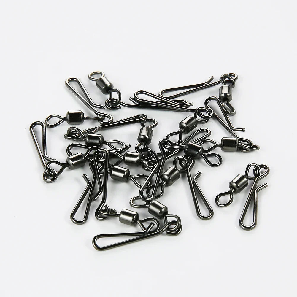 50pcs Box Rolling Swivel With Hanging Snap Fishing