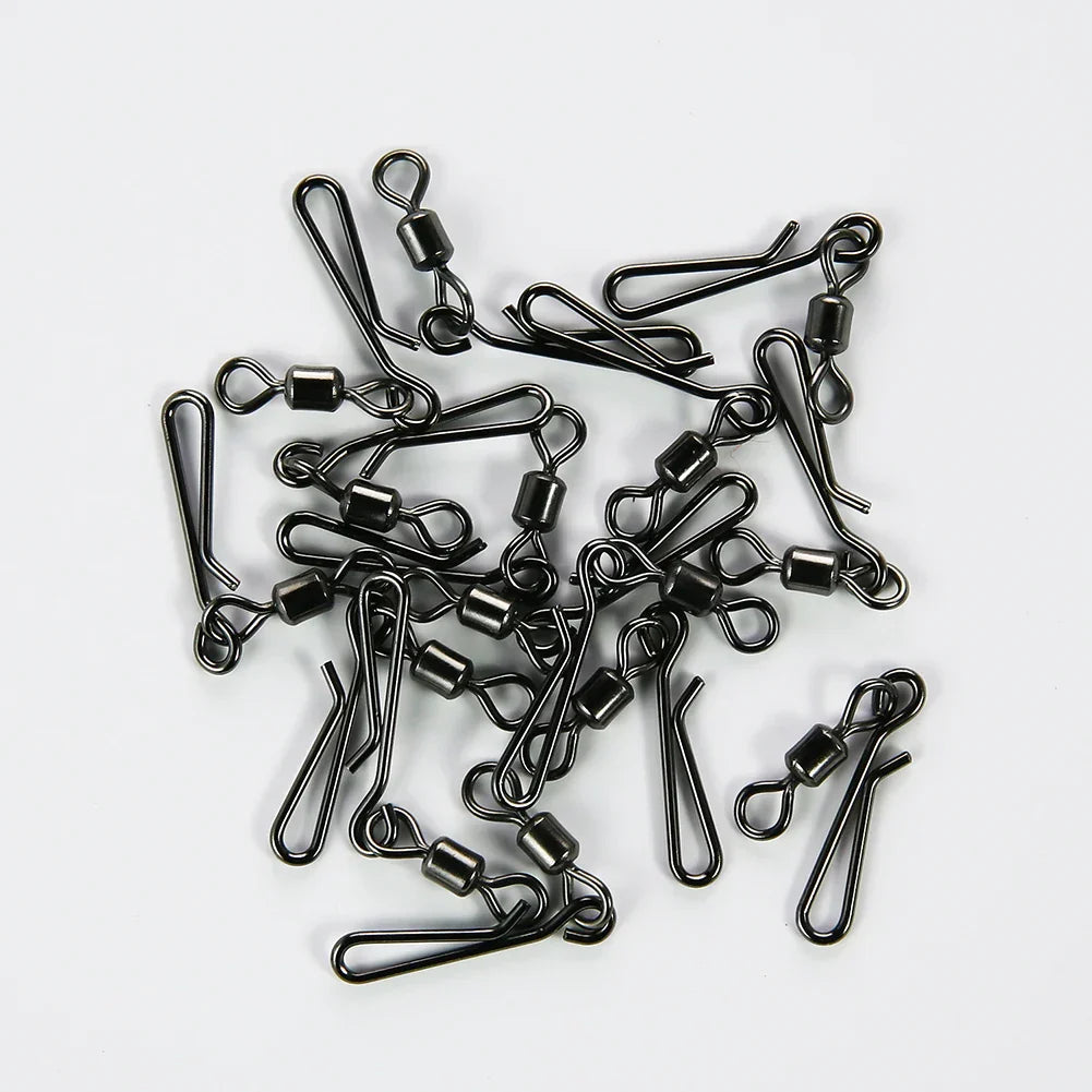 50pcs Box Rolling Swivel With Hanging Snap Fishing