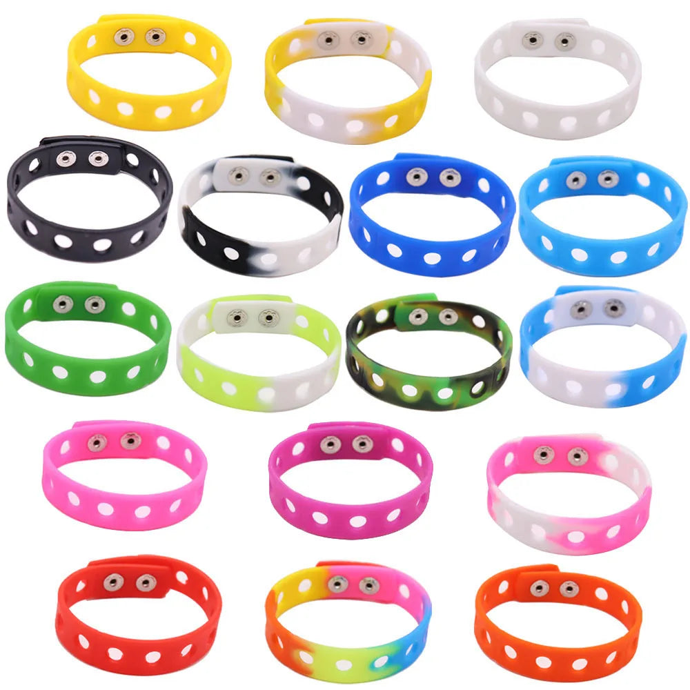 50pcs Wholesale 18cm Silicone Rainbow Color Wristbands Bracelets