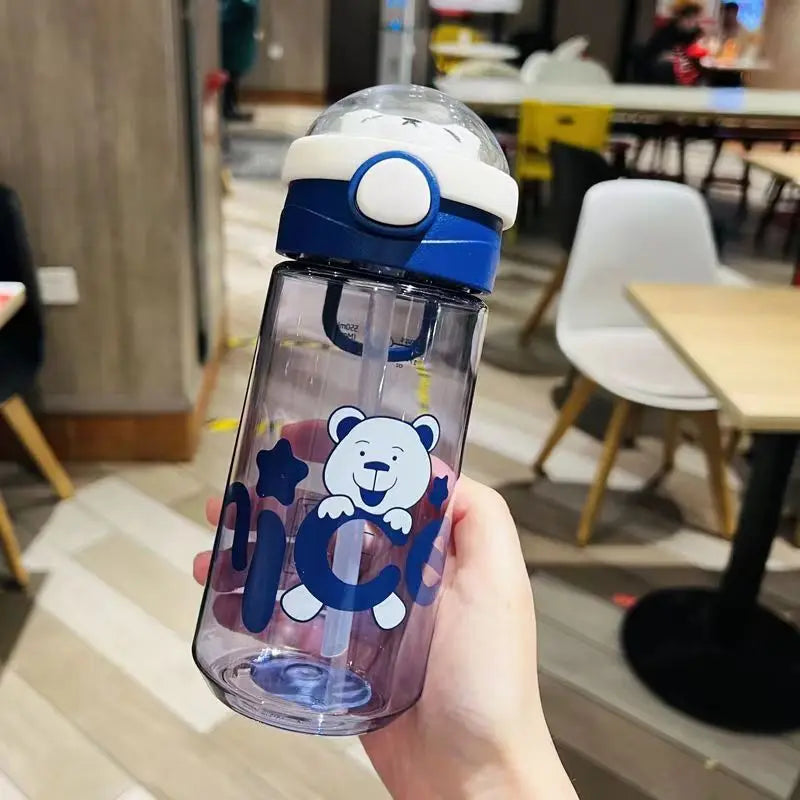 550/650ml Cute Water Bottle for Girls with Lid