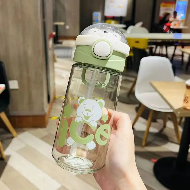 550/650ml Cute Water Bottle for Girls with Lid