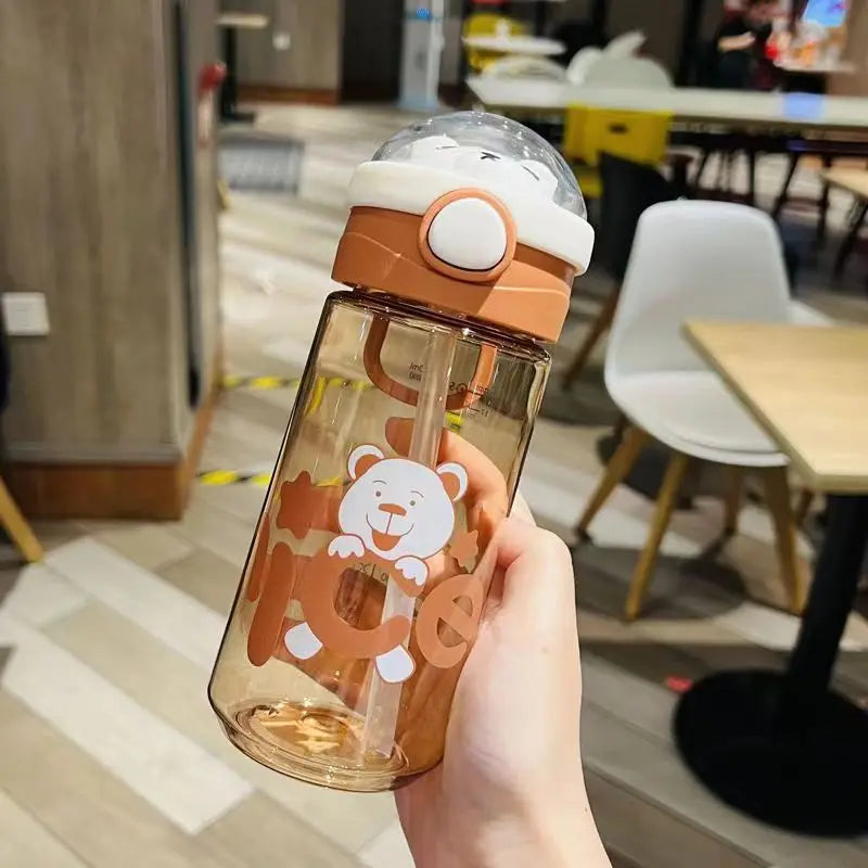 550/650ml Cute Water Bottle for Girls with Lid