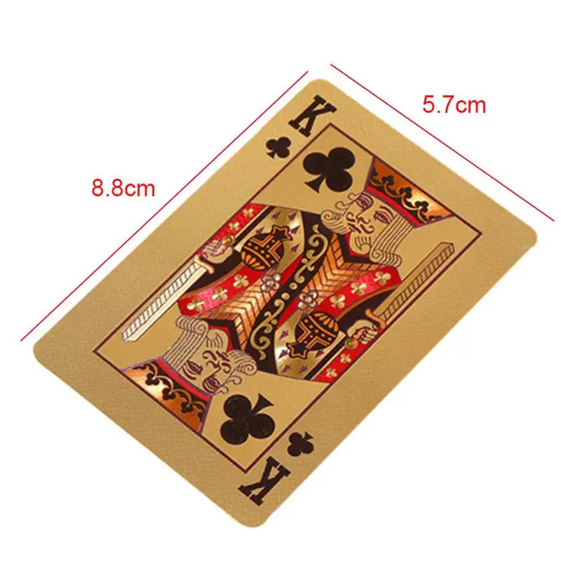 55PcsSet Gold Foil Waterproof Plastic Playing Pokers Pack