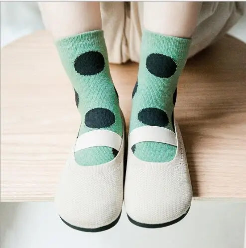 5Pairs/Lot Kids Children Socks 1-12Year Fashion Dot Baby
