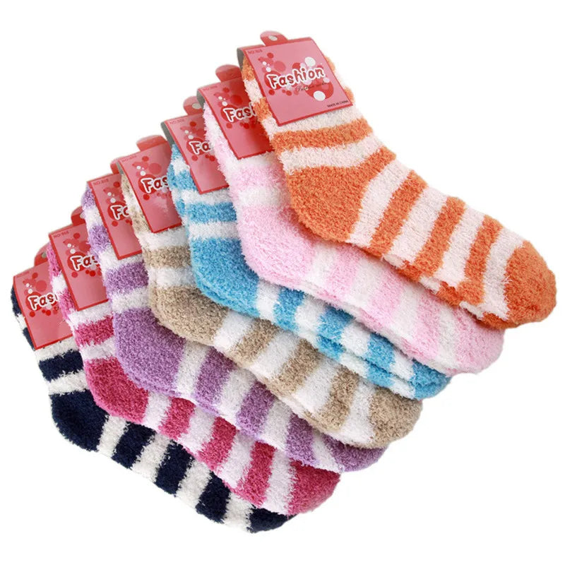 5pairs/Lot Winter To Keep Warm Coral Fleece Fashion