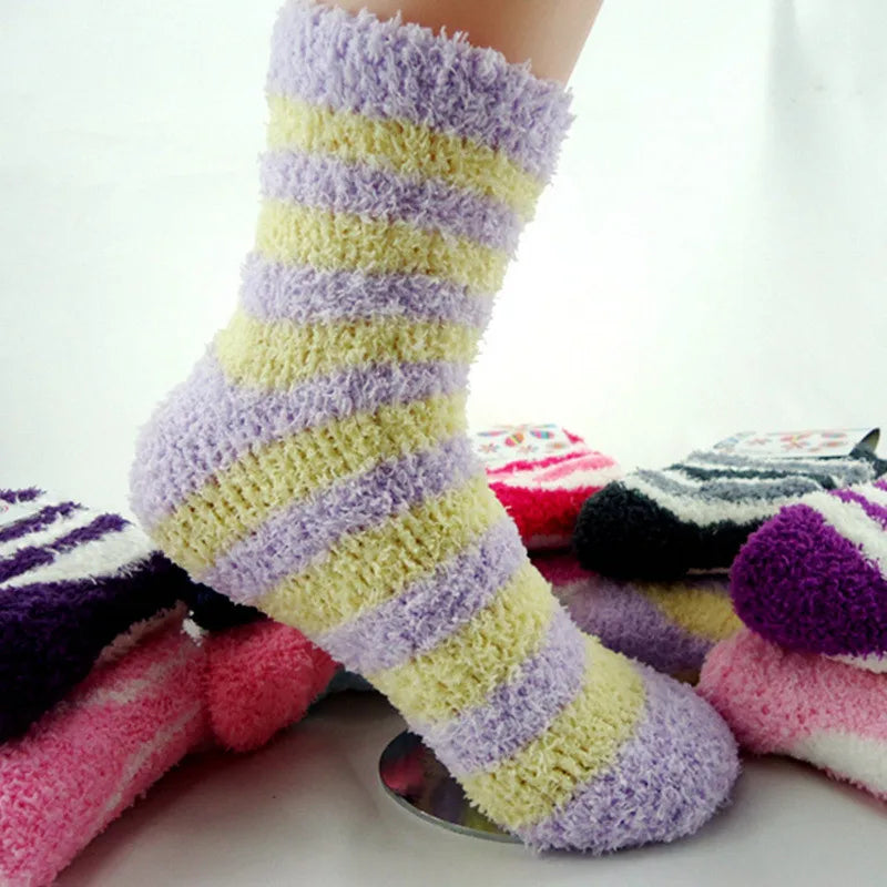 5pairs/Lot Winter To Keep Warm Coral Fleece Fashion