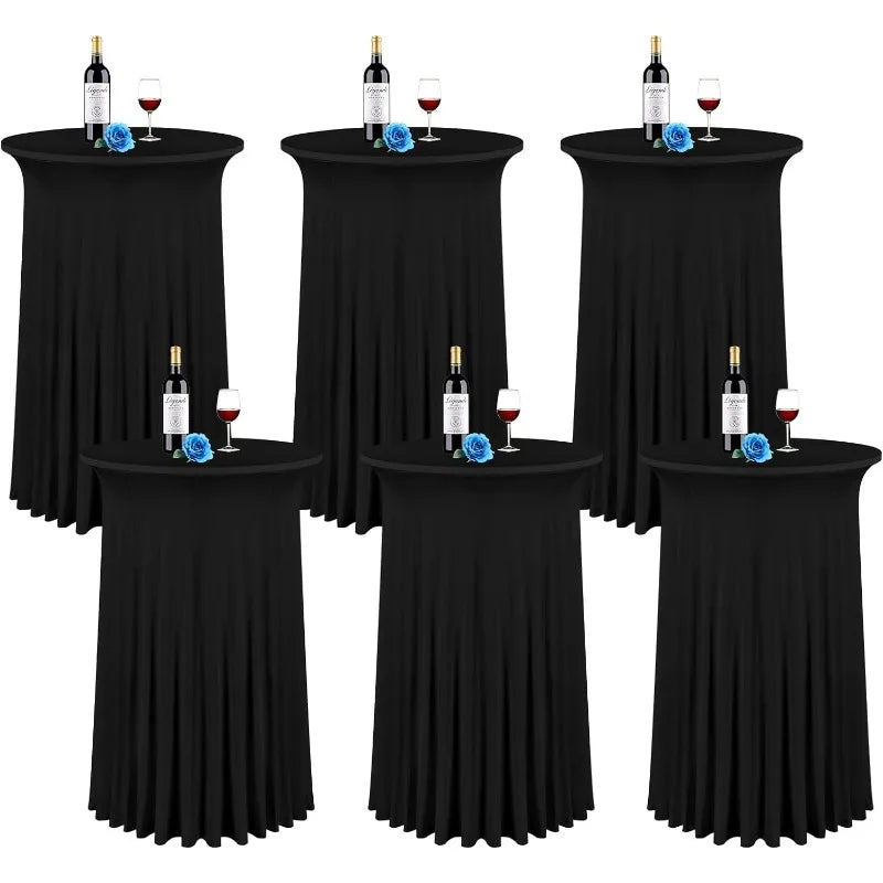 6 Packs 32"x 43" Round Cocktail Table Skirt,Spandex
