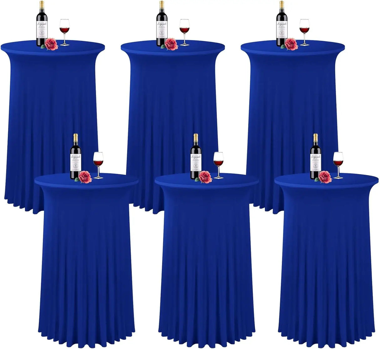 6 Packs 32"x 43" Round Cocktail Table Skirt,Spandex