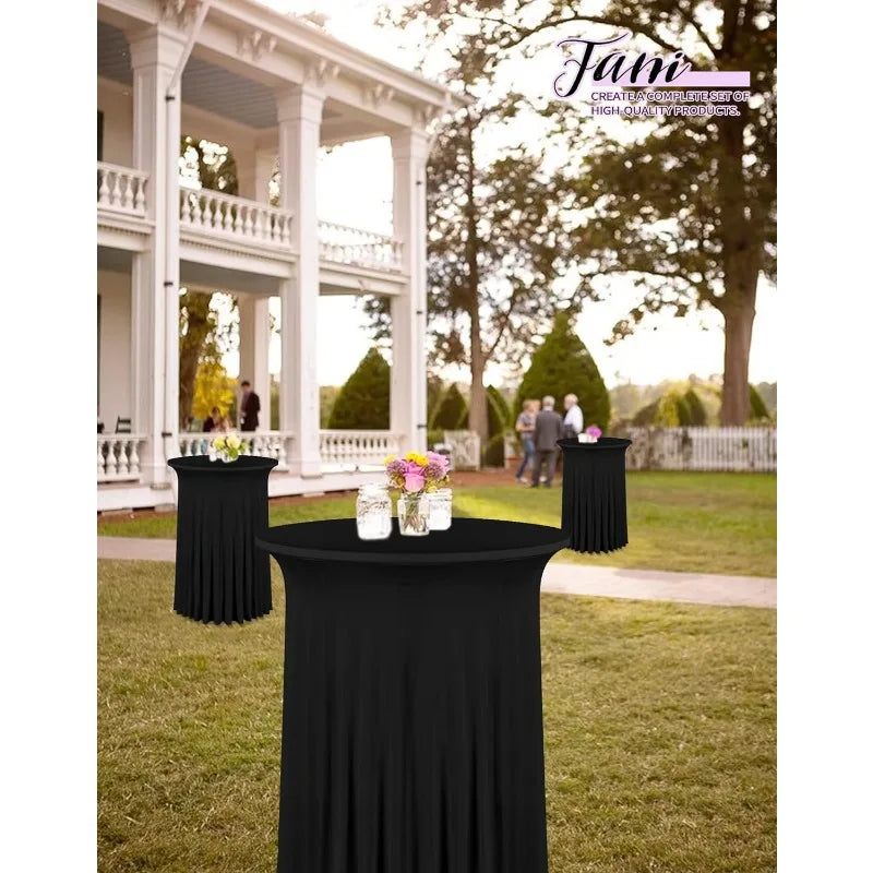 6 Packs 32"x 43" Round Cocktail Table Skirt,Spandex
