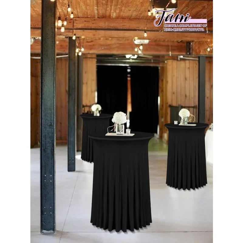 6 Packs 32"x 43" Round Cocktail Table Skirt,Spandex