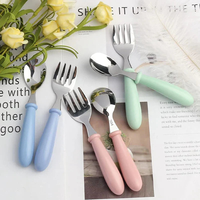 6 Pieces Kids Toddler Utensils Stainless Steel Fork