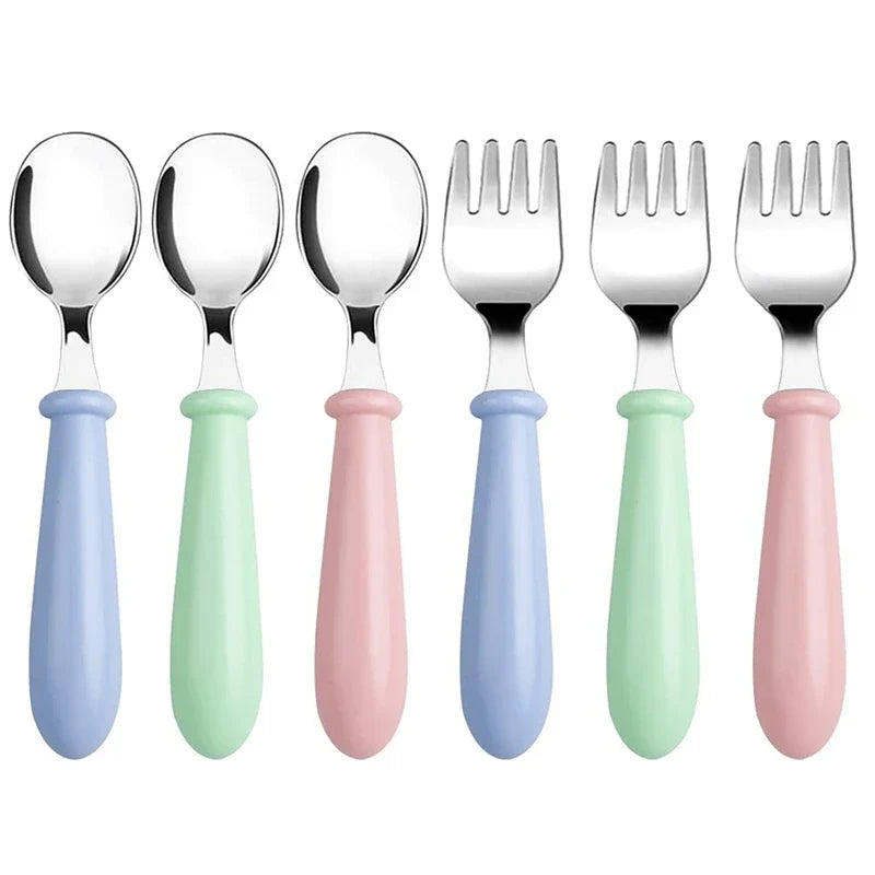 6 Pieces Kids Toddler Utensils Stainless Steel Fork