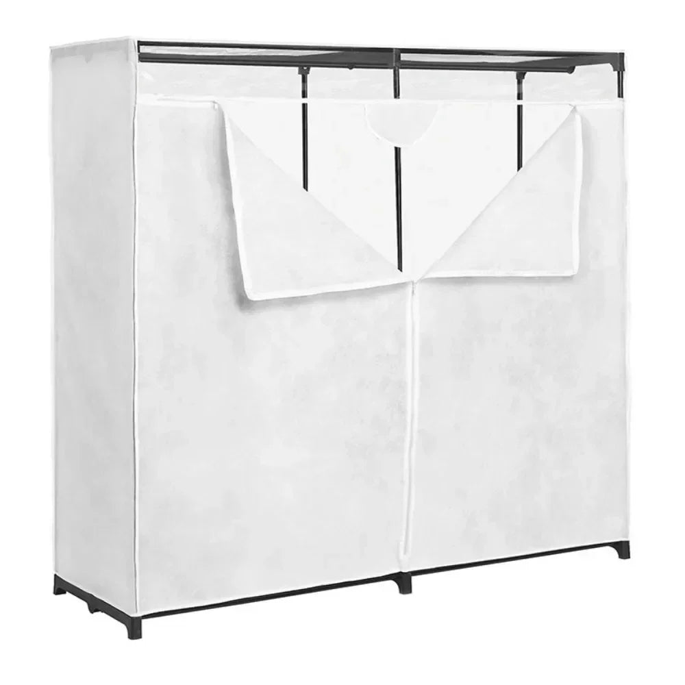 60-inch White Extra-Wide Portable Closets Wardrobe Cabinets for