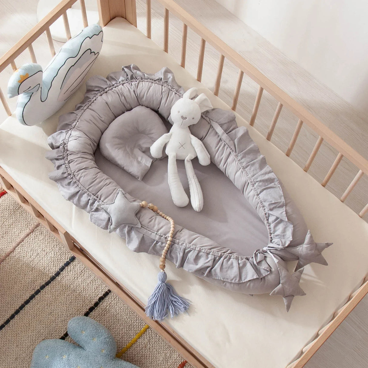 60x95cm Baby Newborn Portable Crib Lounger Cotton Nest