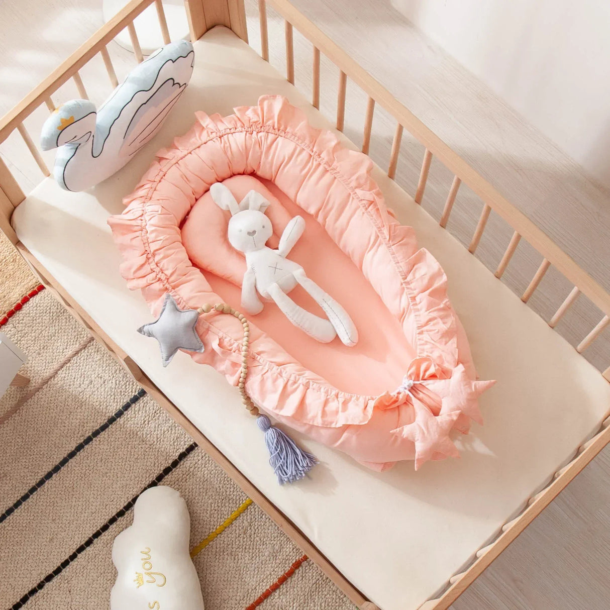 60x95cm Baby Newborn Portable Crib Lounger Cotton Nest