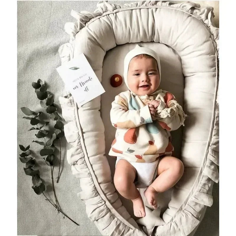 60x95cm Baby Newborn Portable Crib Lounger Cotton Nest