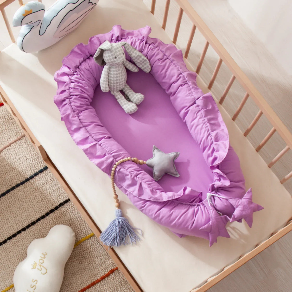 60x95cm Baby Newborn Portable Crib Lounger Cotton Nest