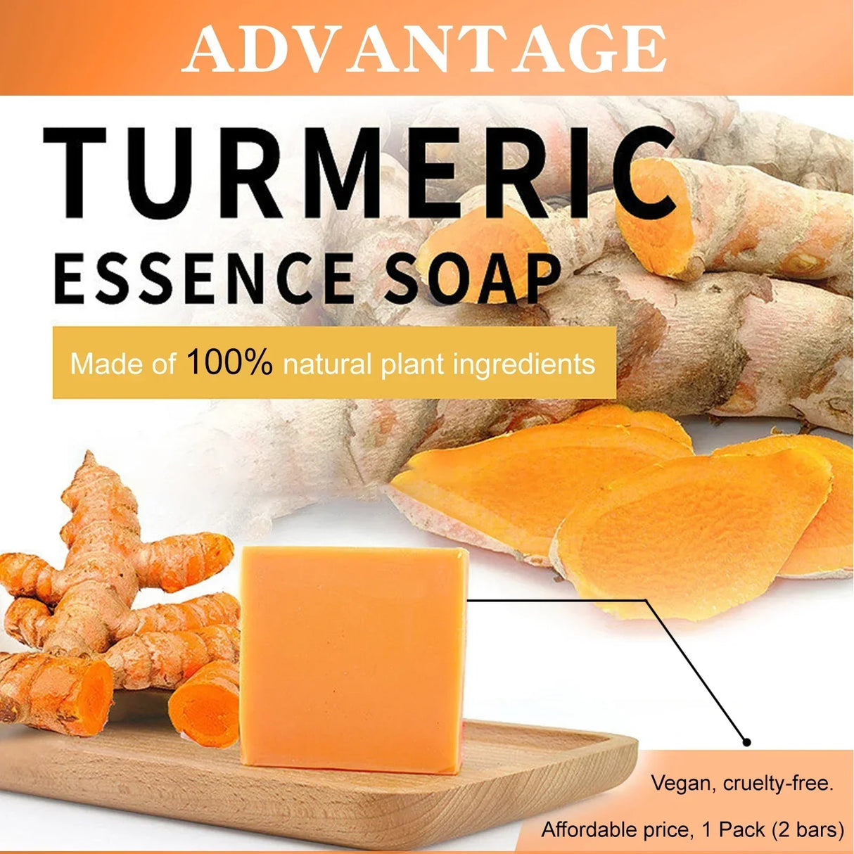 65g X2 Turmeric Soaps Natural Handmade Soap Clean