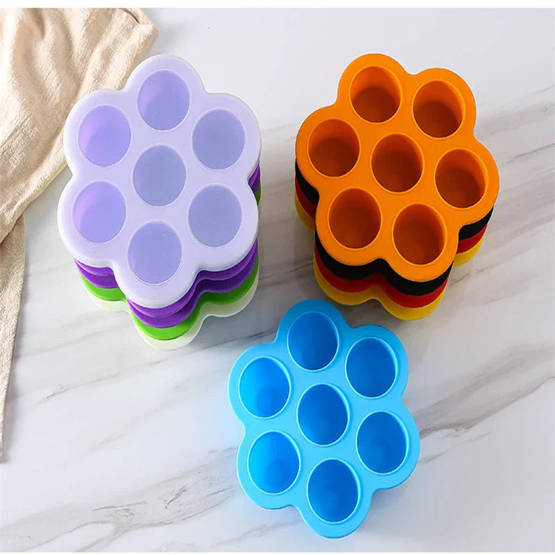 7 Holes Reusable Silicone Baby Food Freezer Tray