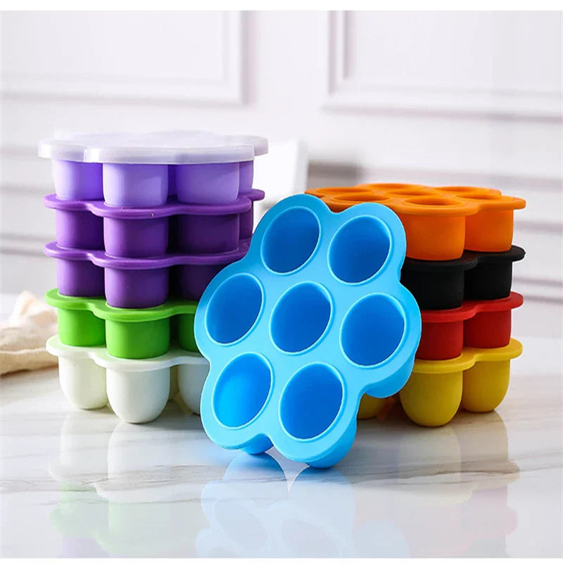 7 Holes Reusable Silicone Baby Food Freezer Tray