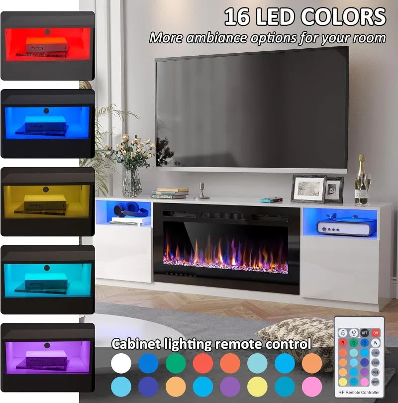 70" Fireplace TV Stand for Up to 80"