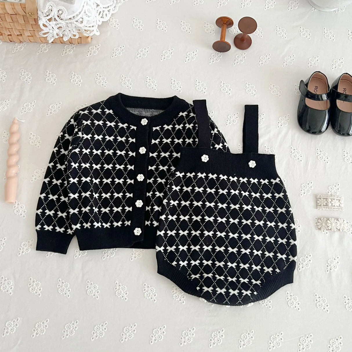 7058 Baby Clothing Set 2023 Autumn New Knitted