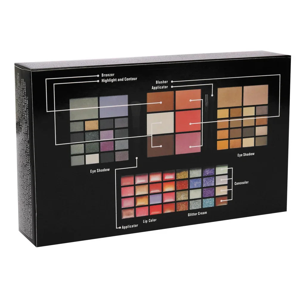 74 Color Eyeshadow Lip Gloss Combination Makeup Set