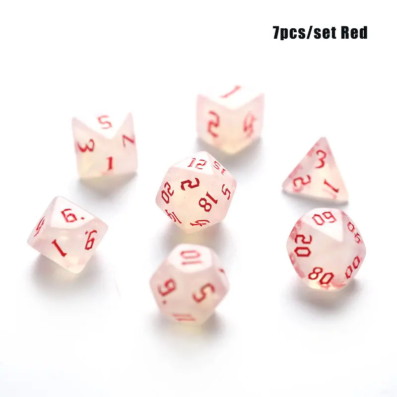7pcs/set Polyhedral 7-Die Carved Pattern Dice Set D4