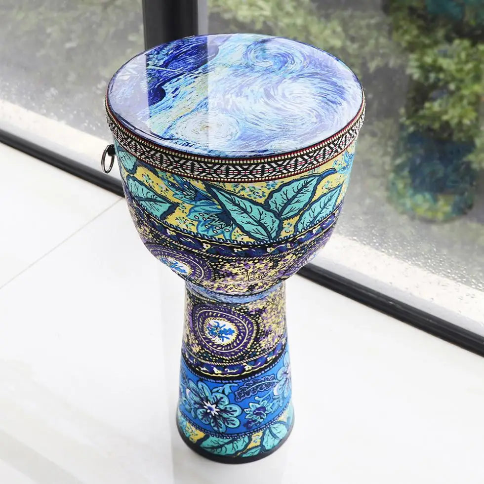 8.5 Inch Beautiful African Djembe Drum Colorful Cloth