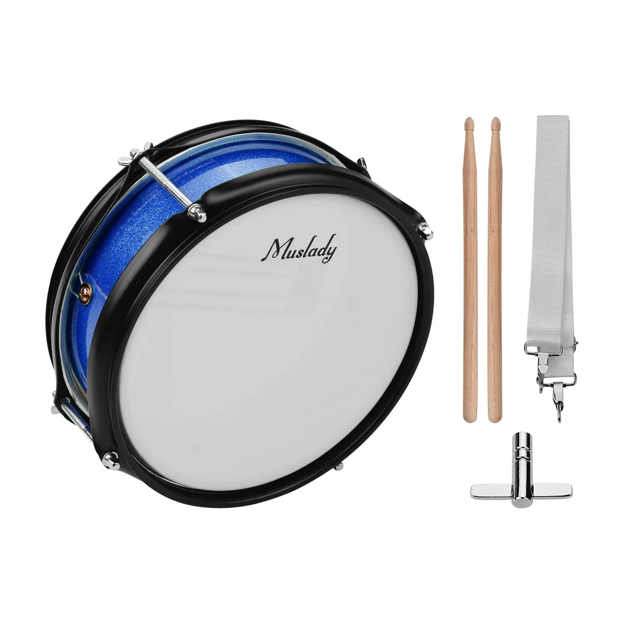 8inch Snare Drum Head with Drumsticks Shoulder Strap