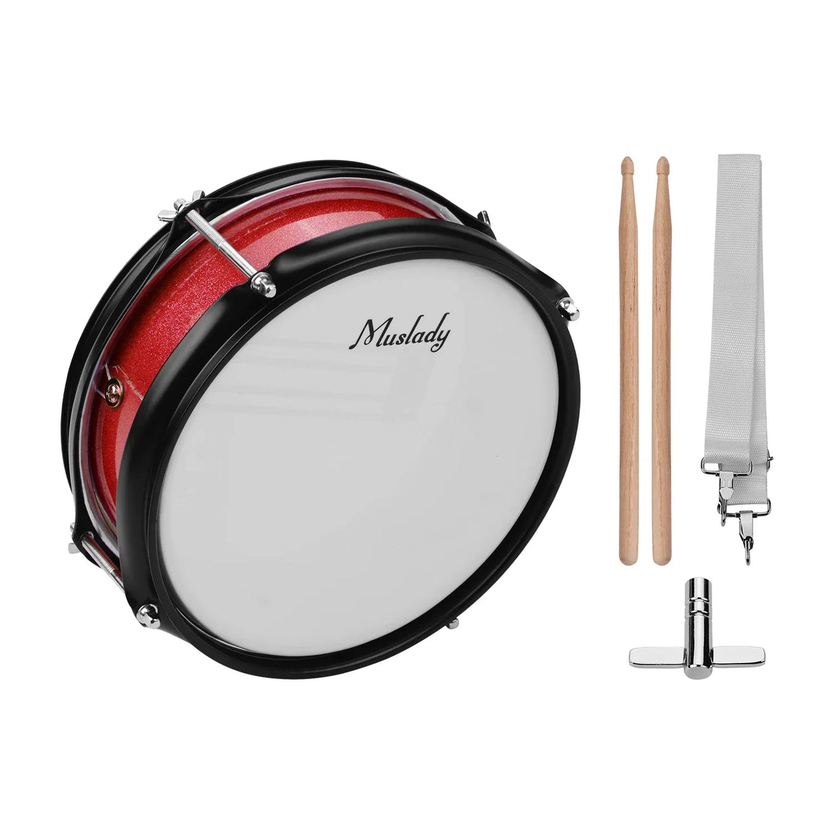 8inch Snare Drum Head with Drumsticks Shoulder Strap