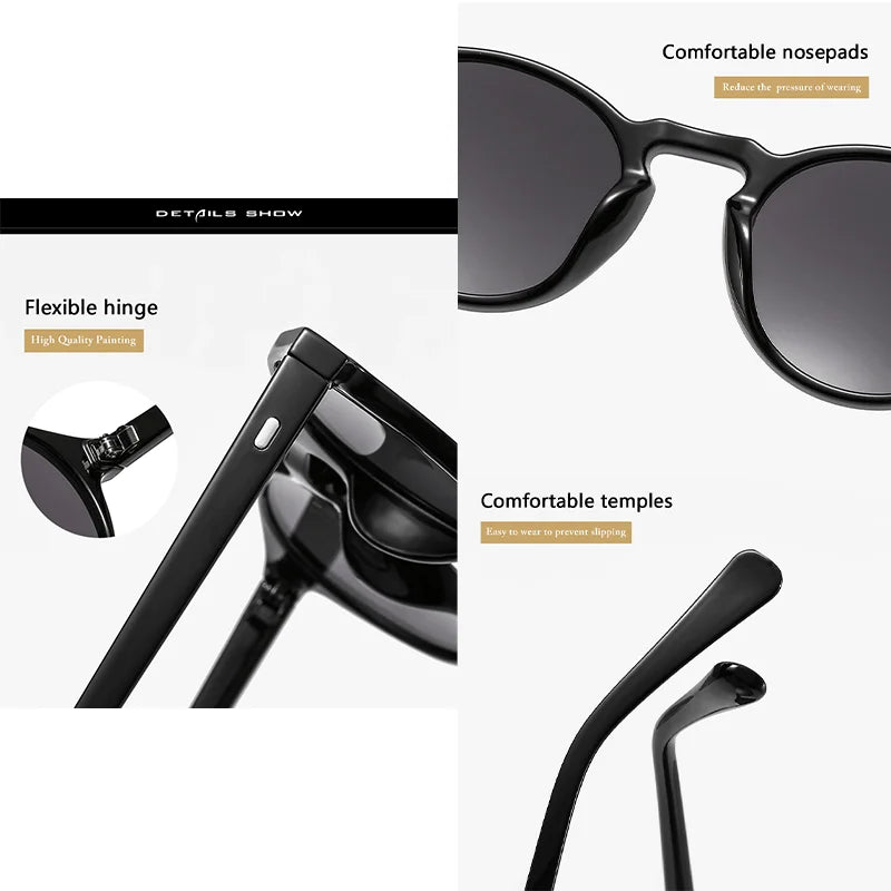Vintage Round Sunglasses Men Women Brand Designer Fashion
