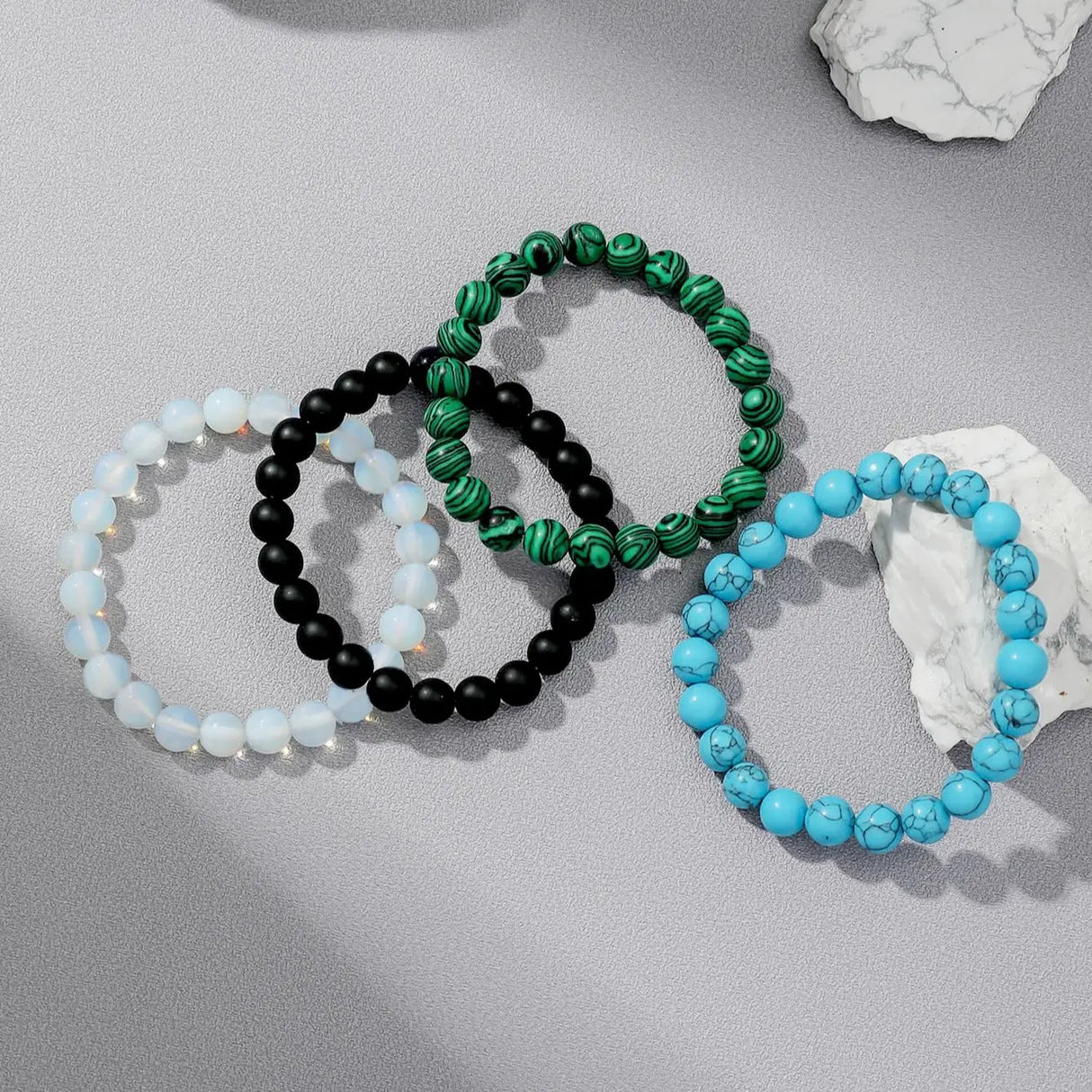 Natural 8mm Gorgeous Semi-Precious Healing Crystal Stretch Bead
