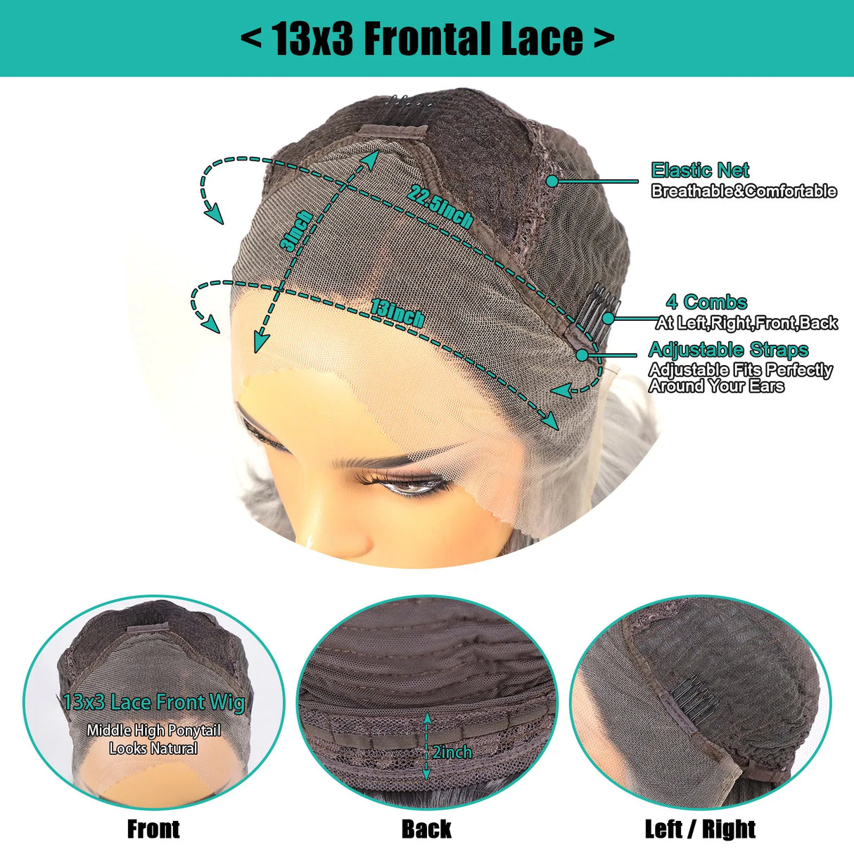 Ash Blonde Synthetic Lace Front Wigs for Women