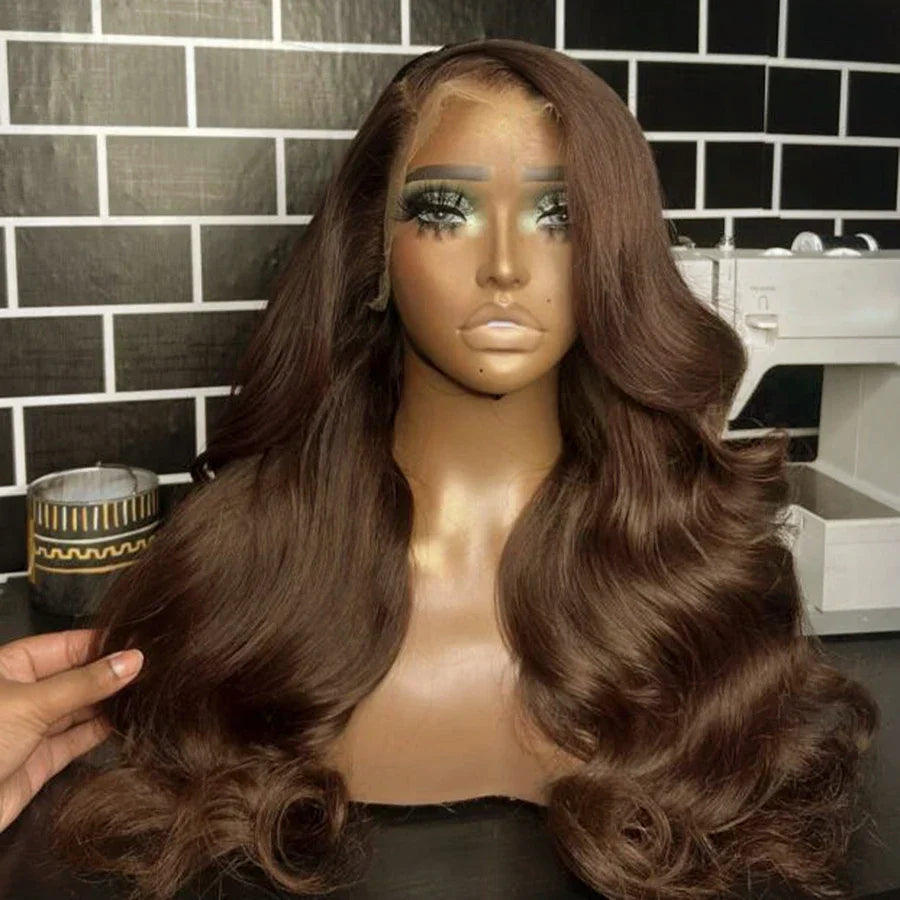 Glueless13x6 Full Frontal HD Lace Wig Chocolate Brown