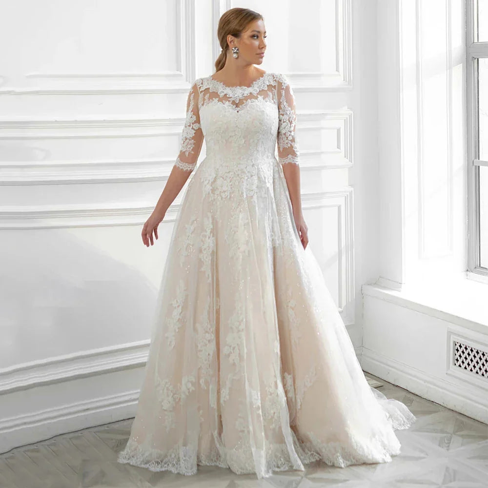 Luxury Plus Size Wedding Dresses 2023 Lace Appliques