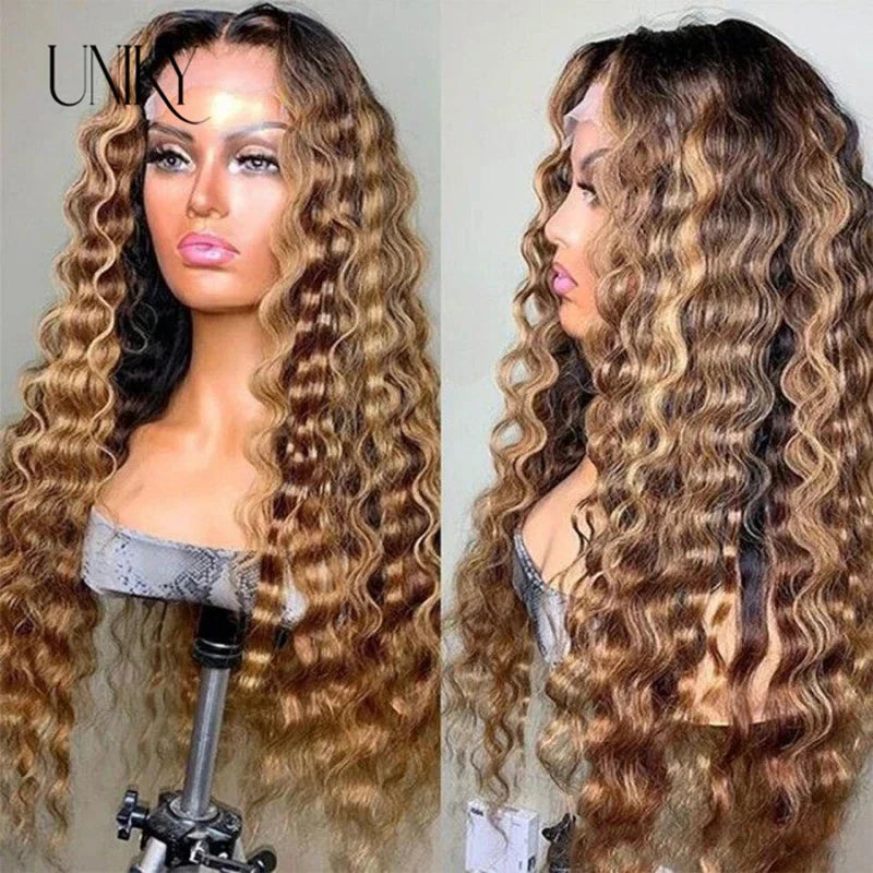 HD Highlight Wig Human Hair Brazilian Glueless Wig