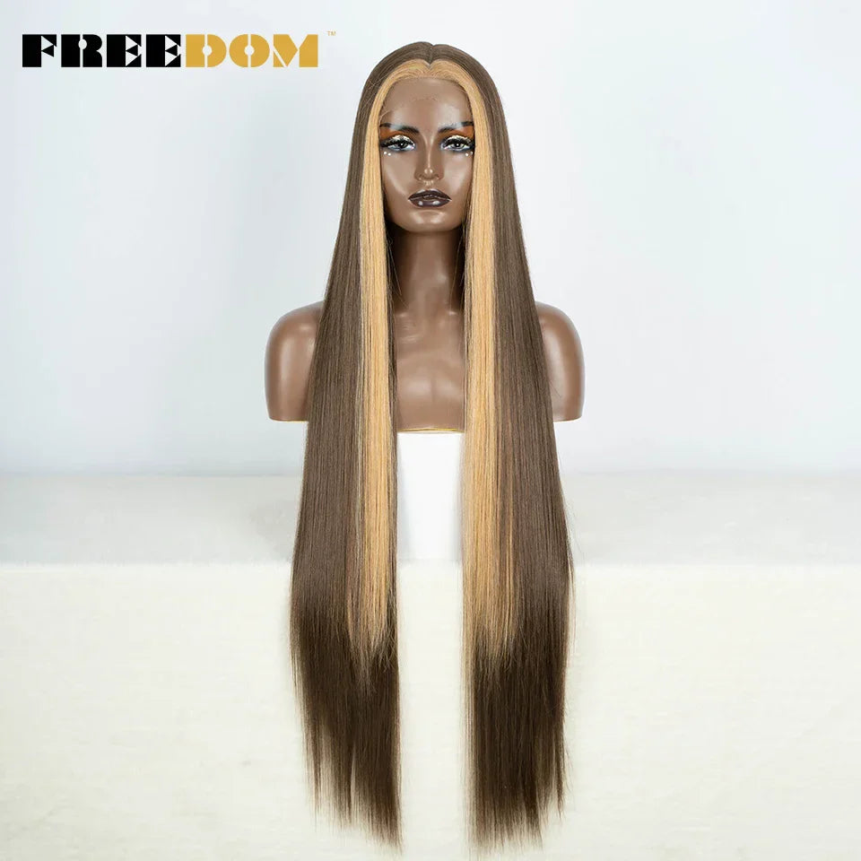 FREEDOM Synthetic Lace Front Wigs For Women Straight