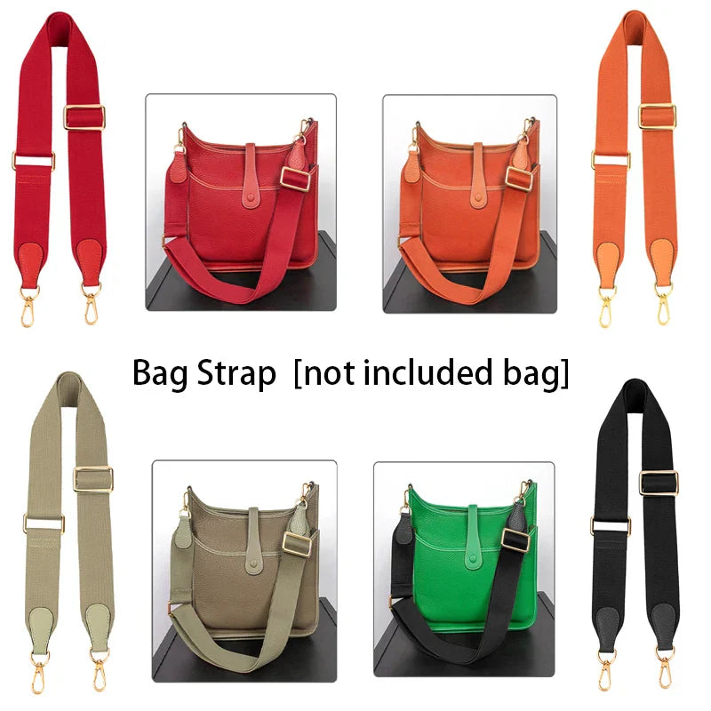 WUTA Bag Strap For Hermes Evelyn Bags Canvas Shoulder Crossbody Straps Belt Replacement Adjustable 100-110cm Bag Accessories