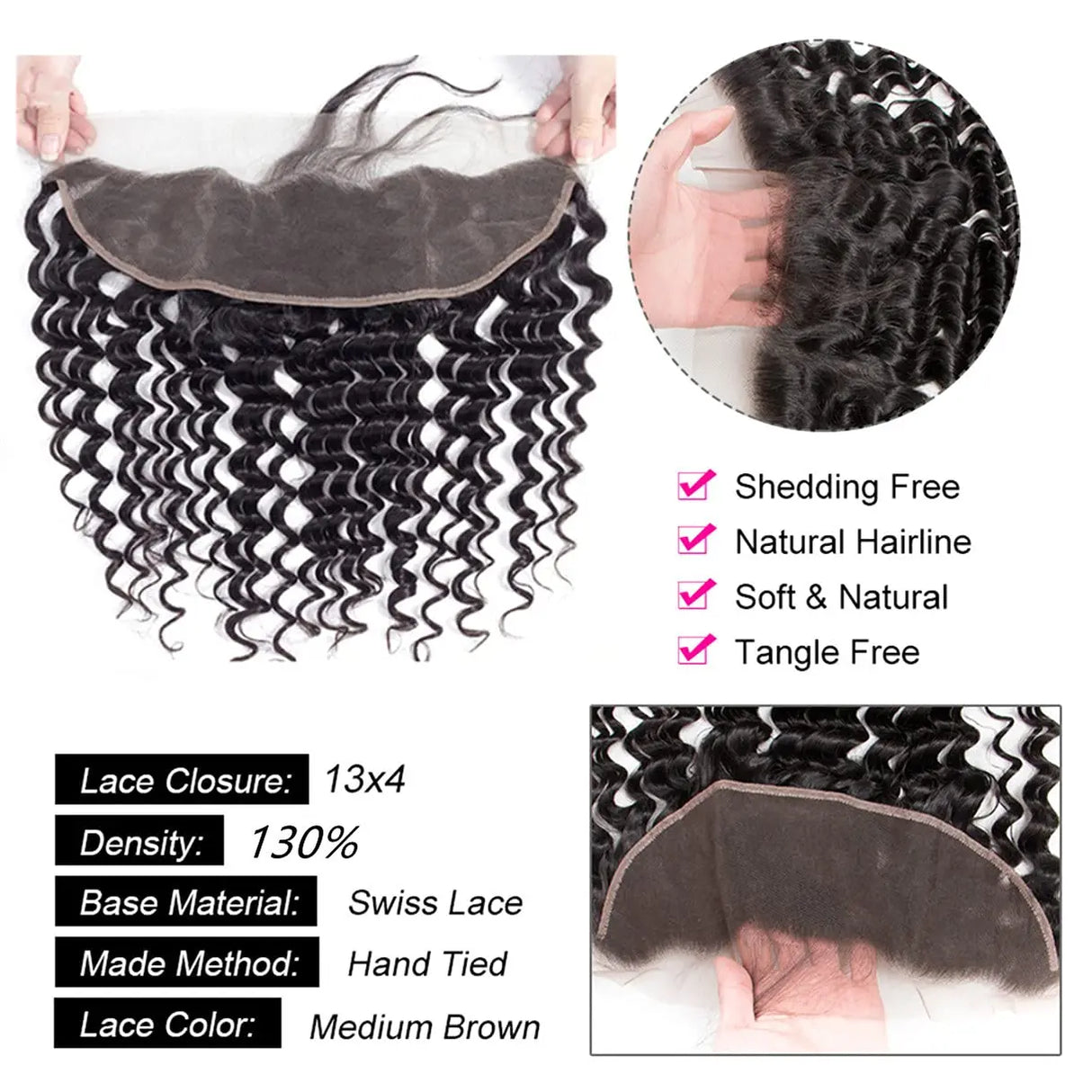 Brazilian Hair Deep Wave Bundles with Frontal Virgin