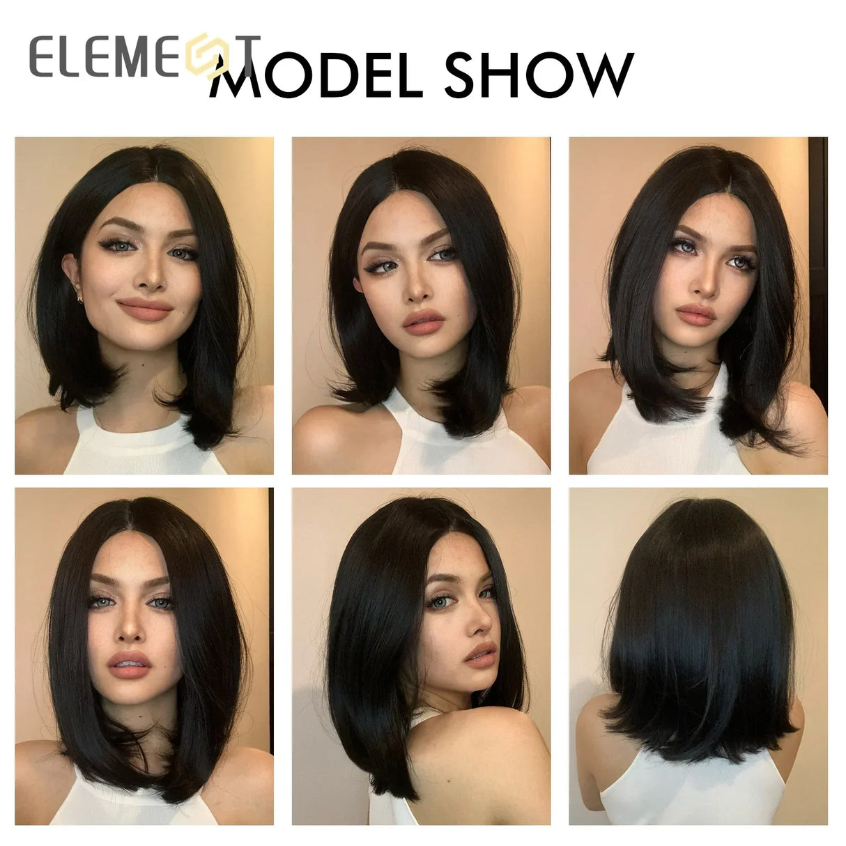 ELEMENT Elegant Part Front Lace Synthetic Wig Short