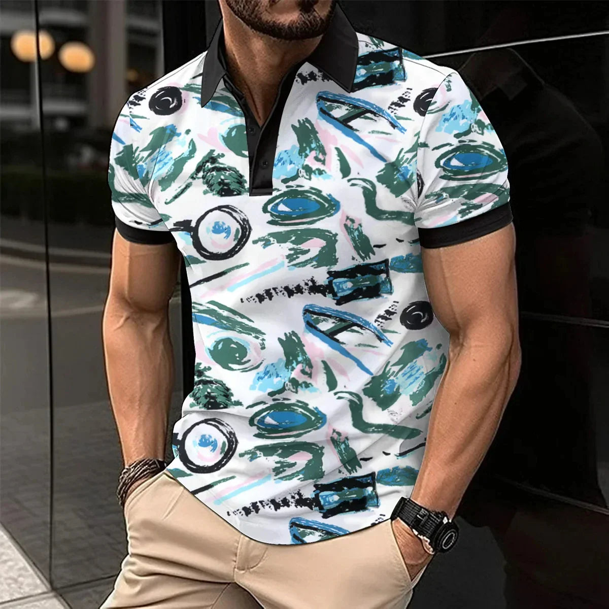 Design Striped Polo Shirt Summer Men's Tops Business