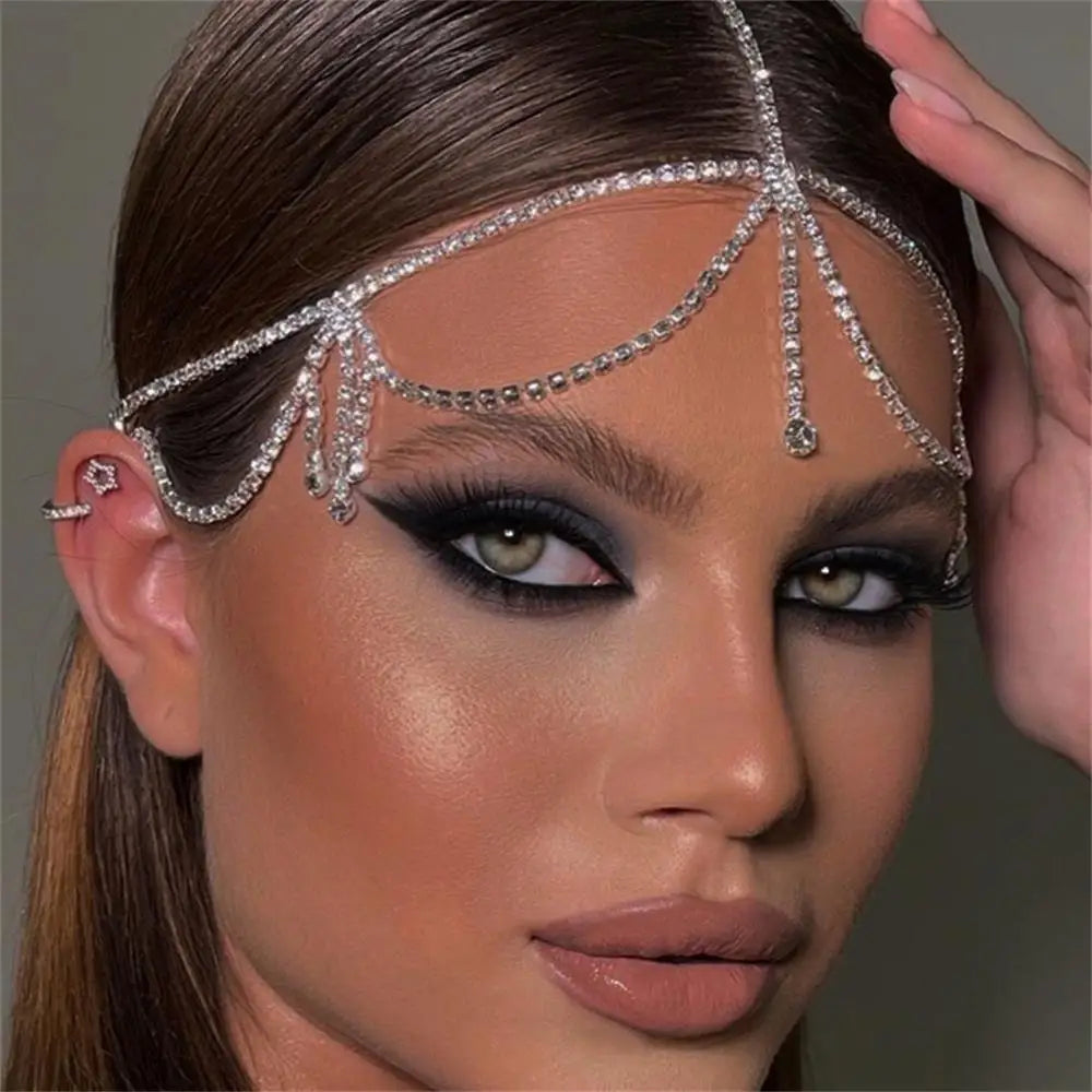 Trendy Simple Tassel Headpiece Chain Bridal Forehead Hair