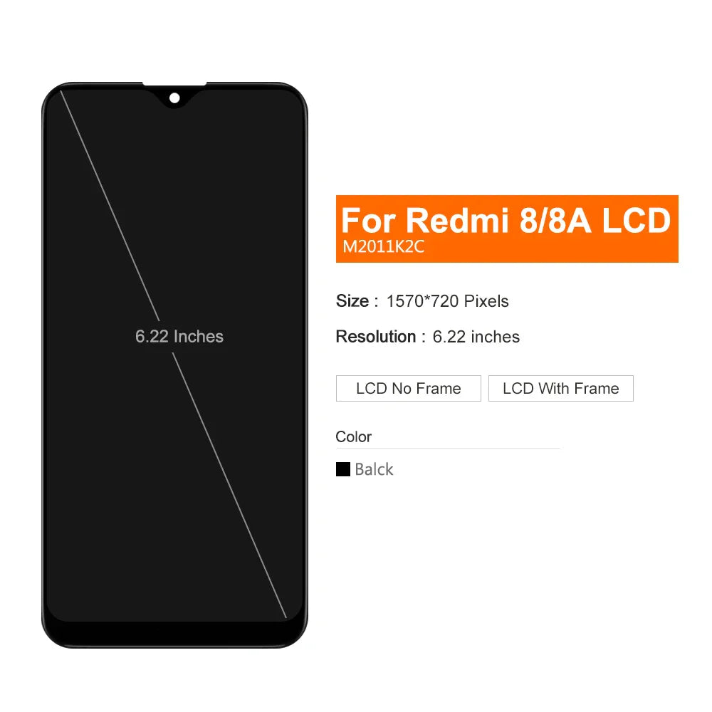 6.22" AAA Quality LCD Screen For Xiaomi Redmi