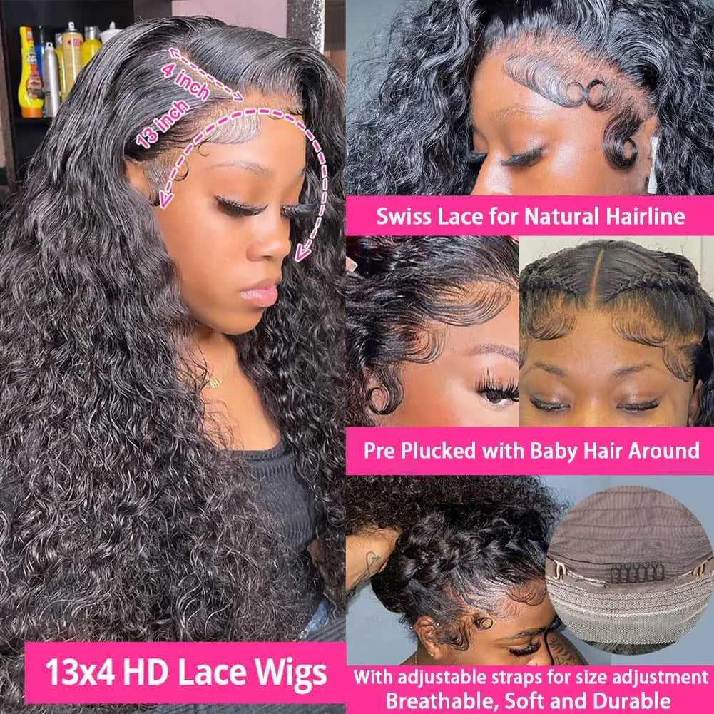 30 34 Inch Loose Deep Wave Frontal Wigs